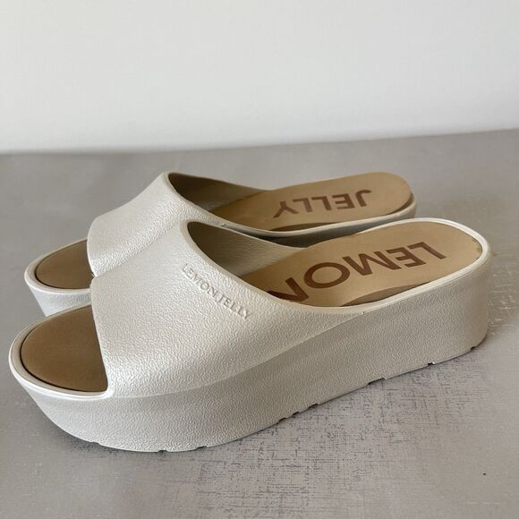Lemon Jelly Womens Sunny Platform Sandals Slides Beige US 7.5 / EU 38 - Picture 1 of 12